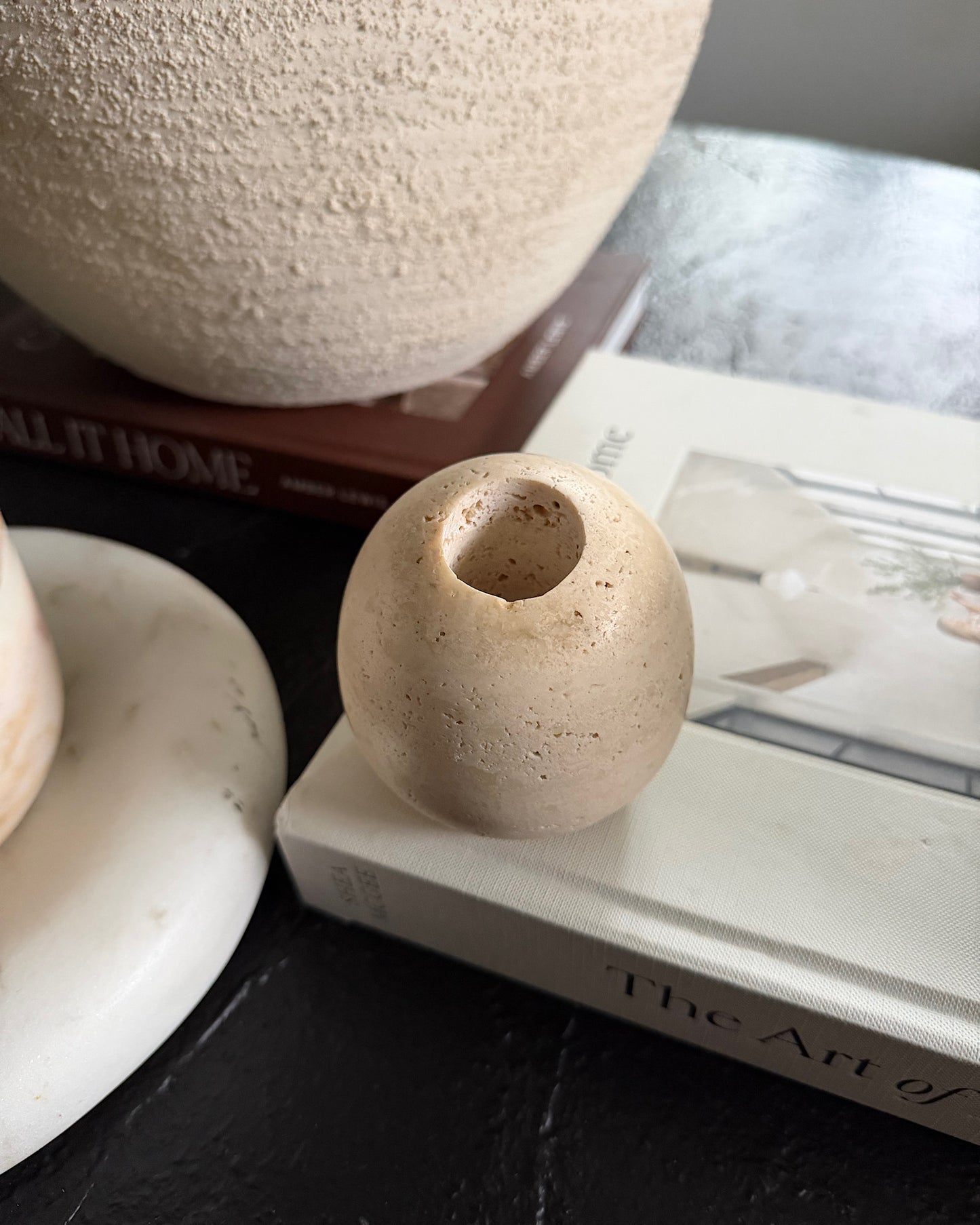 Travertine Stone Match Holder