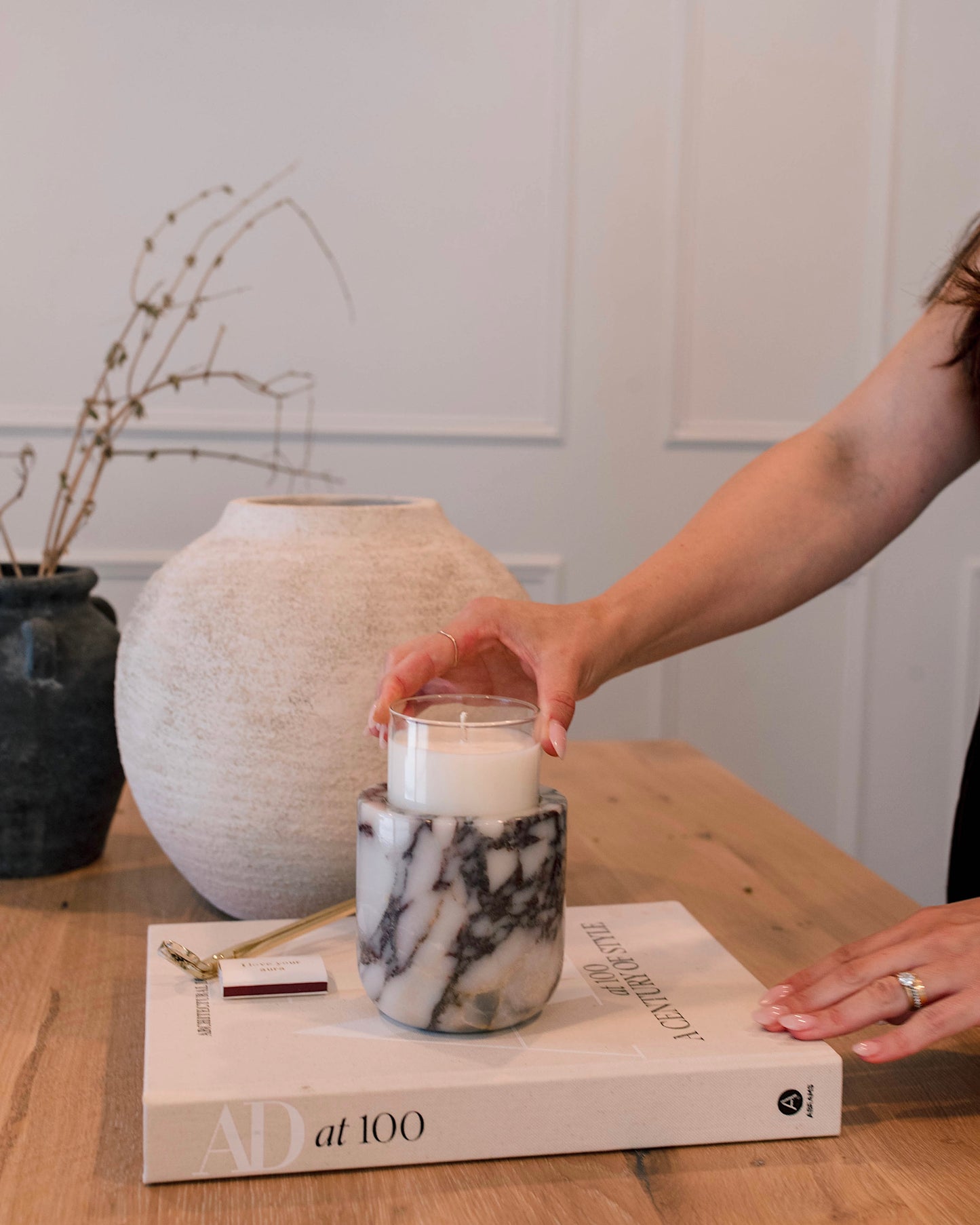 CALACATTA VIOLA MARBLE REFILLABLE CANDLE